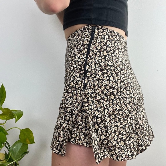 Vintage 90s Floral Mini Skirt / Skort - XS - POCKETS - Picture 5 of 7